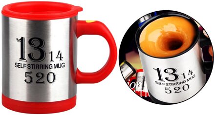 Zelf Roeren Mok Koffie Kopje Thee Auto Mixer Drinken Isoleren Roestvrij 400Ml rood