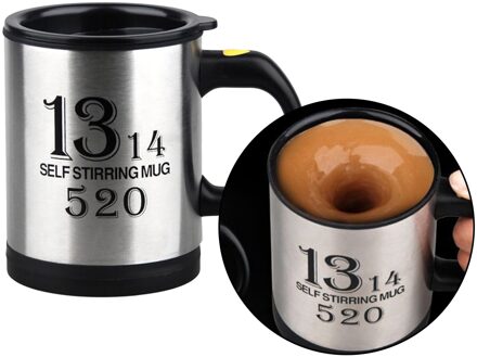 Zelf Roeren Mok Koffie Kopje Thee Auto Mixer Drinken Isoleren Roestvrij 400Ml zwart