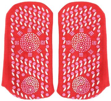 Zelf Verwarmd Sokken Slijtvast Zelf Verwarmd Sokken Winter Magnetische Therapie Warme Gezonde Sokken Voor Outdoor Sport Rood
