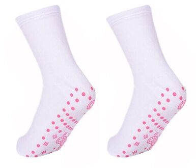 Zelf Verwarming Sokken Mannen Vrouwen Sok Comfortabele Ademende Verwarmde Sokken Outdoor Warm Pijnbestrijding N66 wit