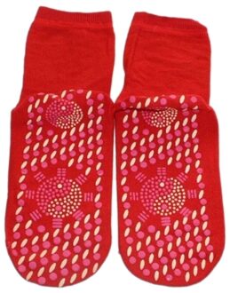 Zelf Verwarming Verwarmde Sokken Voor Vrouwen Mannen Helpen Warme Koude Voeten Comfort Gezondheidszorg Wasbaar Sokken Magnetische Therapie Zachte Sport rood