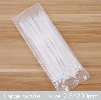 Zelfblokkerende Plastic Nylon Draad Kabelbinders 100 stuks Zwart Wit Kabelbinders Vast Lus Kabel Zip TieVarious Specificaties GUANYAO groot wit 100stk