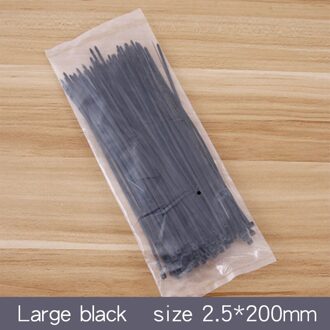 Zelfblokkerende Plastic Nylon Draad Kabelbinders 100 stuks Zwart Wit Kabelbinders Vast Lus Kabel Zip TieVarious Specificaties GUANYAO groot zwart 100stk