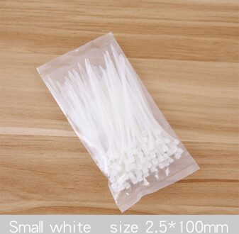 Zelfblokkerende Plastic Nylon Draad Kabelbinders 100 stuks Zwart Wit Kabelbinders Vast Lus Kabel Zip TieVarious Specificaties GUANYAO klein wit 100stk