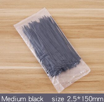 Zelfblokkerende Plastic Nylon Draad Kabelbinders 100 stuks Zwart Wit Kabelbinders Vast Lus Kabel Zip TieVarious Specificaties GUANYAO medium zwart 100stk