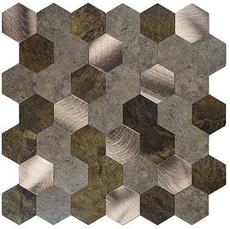 Zelfklevend Mozaïek Hexagon Koper