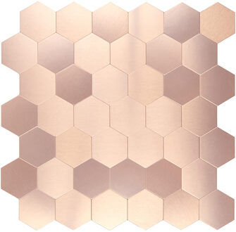 Zelfklevend Mozaïek Hexagon Rose Goud