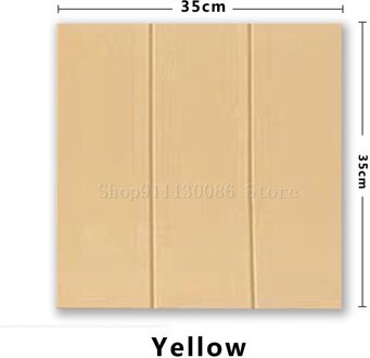 Zelfklevende 3D Baksteen Muurstickers Steen Woonkamer Decor Foam Waterdicht Panelen Wandbekleding Behang Thuis Tv Achtergrond Kid geel