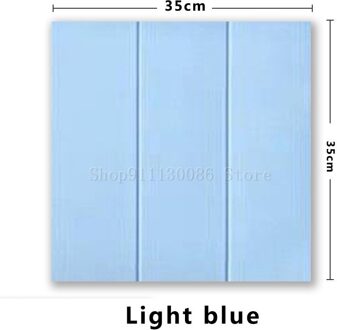 Zelfklevende 3D Baksteen Muurstickers Steen Woonkamer Decor Foam Waterdicht Panelen Wandbekleding Behang Thuis Tv Achtergrond Kid licht blauw