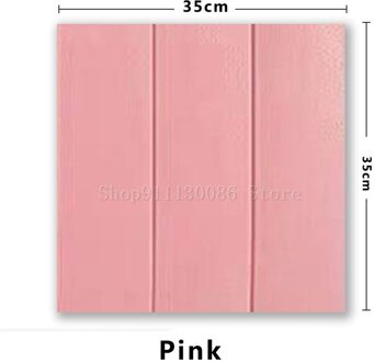 Zelfklevende 3D Baksteen Muurstickers Steen Woonkamer Decor Foam Waterdicht Panelen Wandbekleding Behang Thuis Tv Achtergrond Kid roze