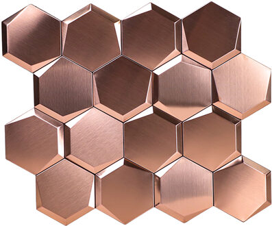 Zelfklevende 3D Tegel Cubi Brons