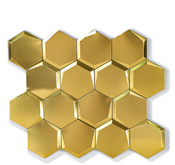 Zelfklevende 3D Tegel Cubi Goud