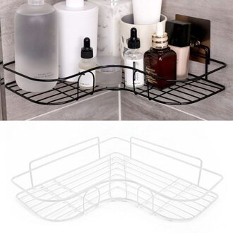 Zelfklevende Badkamer Douche Plank Metalen Muur Gemonteerde Organizer Rack wit