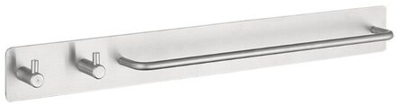 Zelfklevende Geborsteld Afwerking Rvs Handdoek Bar Rack Houder Met Haken 2 hooks