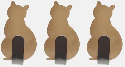 Zelfklevende Haken Kat Vormige Opslag Houder Voor Badkamer Opknoping Deur Kleren Handdoekhouders Keuken Sleutel Hanger Haak Op Muur 3stk-B