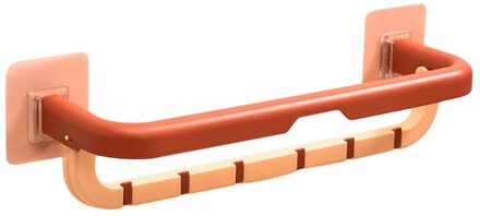 Zelfklevende Handdoek Houder Rek Wandmontage Handdoek Hanger Badkamer Handdoek Bar Plank Rolhouder Opknoping Haak Badkamer Organizer roze