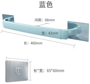Zelfklevende Handdoek Houder Rek Wandmontage Handdoek Hanger Badkamer Handdoekenrek Haak Badkamer Finisher Badkamer Accessoires blauw