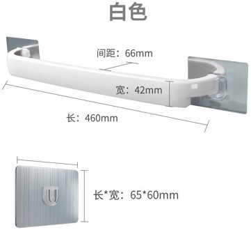 Zelfklevende Handdoek Houder Rek Wandmontage Handdoek Hanger Badkamer Handdoekenrek Haak Badkamer Finisher Badkamer Accessoires wit