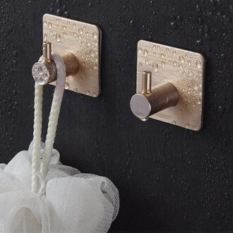 Zelfklevende Huis Keuken Muur Doorself Lijm Sleutelhouder Rack Handdoek Hanger Badkamer Rack Haken Aluminium 1stk goud