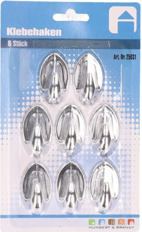 Zelfklevende keuken/badkamer haakjes 3,5x5,5cm 8 stuks - Action products