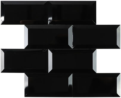 Zelfklevende Metro Tegel Zwart