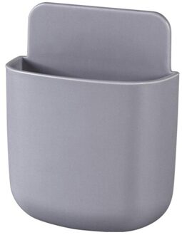 Zelfklevende Mobiele Telefoon Plug Houder Tv Airconditioner Afstandsbediening Opbergdoos Case Stand Container Wandmontage Organizer grijs