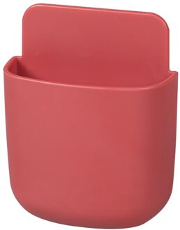 Zelfklevende Mobiele Telefoon Plug Houder Tv Airconditioner Afstandsbediening Opbergdoos Case Stand Container Wandmontage Organizer rood