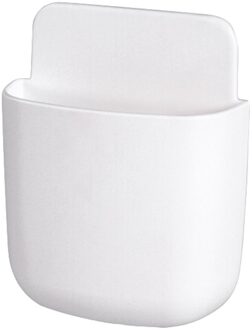 Zelfklevende Mobiele Telefoon Plug Houder Tv Airconditioner Afstandsbediening Opbergdoos Case Stand Container Wandmontage Organizer wit