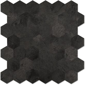 Zelfklevende Mozaïek Tegel - Afimera Antraciet Leisteen Hexagon XL - Antraciet - 290x288mm