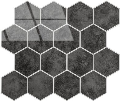 Zelfklevende Mozaïek Tegel - Afimera Antraciet Marble Hexagon - Antraciet - 29.2x25.4x3.3mm