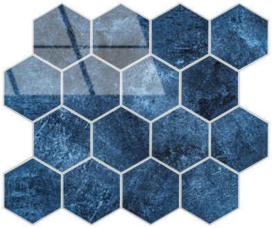 Zelfklevende Mozaïek Tegel - Afimera Blue Marble Hexagon - Blauw - 29.2x25.4x3.3mm