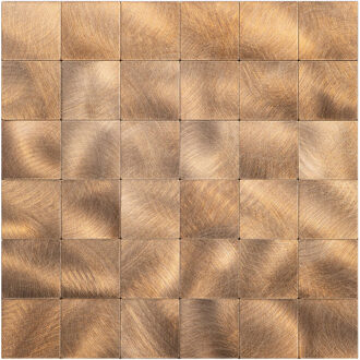 Zelfklevende Mozaïek Tegel - Afimera Grote Blokken XL - Geborsteld Brons - 305x305x4mm