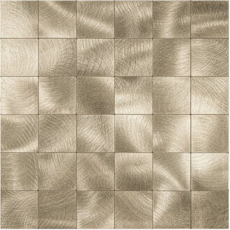 Zelfklevende Mozaïek Tegel - Afimera Grote Blokken XL - Geborsteld Goud - 305x305x4mm