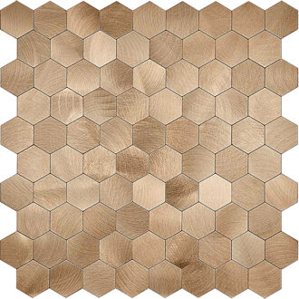 Zelfklevende Mozaïek Tegel - Afimera Hexagon - Geborsteld Brons - 291x286x4mm