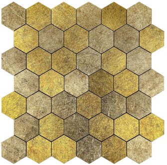 Zelfklevende Mozaïek Tegel - Afimera Honey Stone Hexagon XL - Honing - 29x28.8x4mm