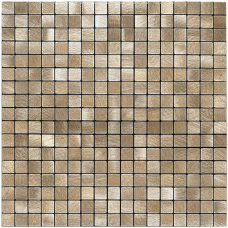 Zelfklevende Mozaïek Tegel - Afimera Mini Blokjes - Geborsteld Brons - 265x265x4mm