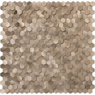 Zelfklevende Mozaïek Tegel - Afimera Mini Hexagon - Geborsteld Brons - 308x298x4mm