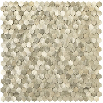 Zelfklevende Mozaïek Tegel - Afimera Mini Hexagon - Geborsteld Goud - 308x298x4mm