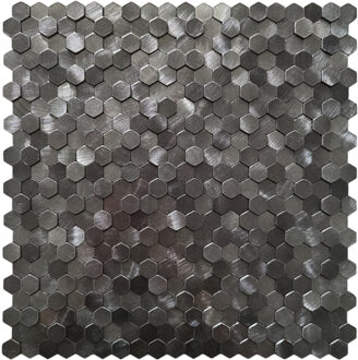 Zelfklevende Mozaïek Tegel - Afimera Mini Hexagon - Gunmetal - 306x306x4mm