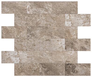 Zelfklevende Mozaïek Tegel - Afimera Natuursteen Taupe Metro - Taupe - 29.5x28.8x3.3mm