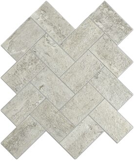 Zelfklevende Mozaïek Tegel - Afimera Stone Taupe Visgraat XL - Taupe - 29.5x28.8x3.3mm