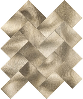 Zelfklevende Mozaïek Tegel - Afimera Visgraat XL - Geborsteld Goud - 272x240x4mm