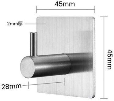 Zelfklevende Muur Deur Terug Haken Heavy Duty Rvs Kleerhanger Badkamer Keuken Handdoek Roestvrij Haak