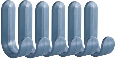 Zelfklevende Muur Hangers Handdoek Haken Plastic Deur Hangers Hoed Rekken Sleutels Hanger Muur Organizer Home Decor Sleutelhouder blauw