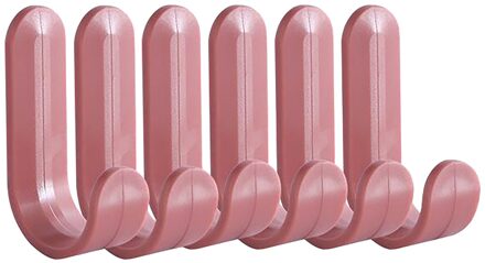 Zelfklevende Muur Hangers Handdoek Haken Plastic Deur Hangers Hoed Rekken Sleutels Hanger Muur Organizer Home Decor Sleutelhouder rood