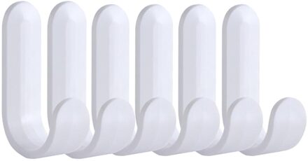 Zelfklevende Muur Hangers Handdoek Haken Plastic Deur Hangers Hoed Rekken Sleutels Hanger Muur Organizer Home Decor Sleutelhouder wit