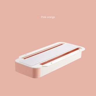Zelfklevende Onder Bureau Lade Organizer Opbergdoos Make Organisator Desktop Briefpapier Lade Pen Houder Diversen Opbergdozen roze