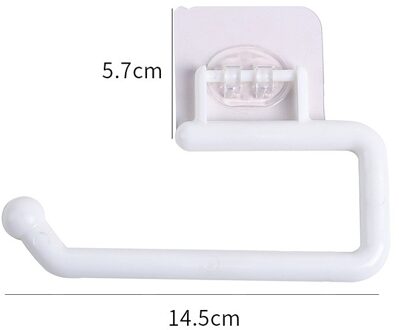 Zelfklevende Rvs Wc Papierrolhouder Organisatoren Bar Handdoek Ring Rail Rack Non-Boren Wc Accessoires C-wit