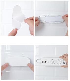 Zelfklevende Socket Fixer Houder Punch Gratis Wandmontage Plug Sticker Houder Huishouden Supply Muur Plank Stand