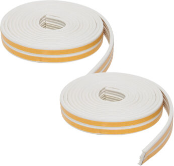 Zelfklevende tochtstrip - 2x - wit - 6 m / 1 cm - huis isolatie - Tochtstrips / tochtstroken voor ra
